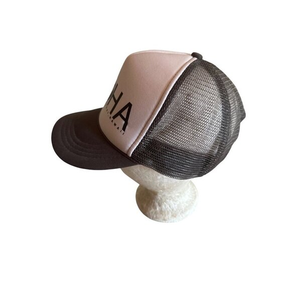 Aloha Kauai Hawaii Trucker Hat Youth Size By Otto Collection Black & White Mesh - Picture 2 of 6